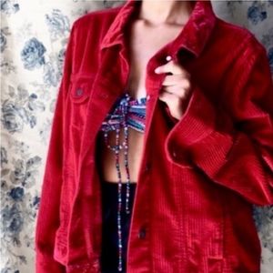 J. Jill Deep Red Corduroy Jacket